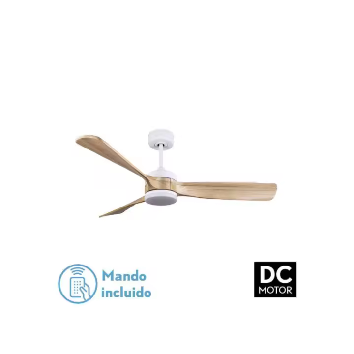 Ventilador dc oriente 26w blanco 3 aspas haya 132d 6vel 3colores 2950lm mando, memoria, temporizador - 1