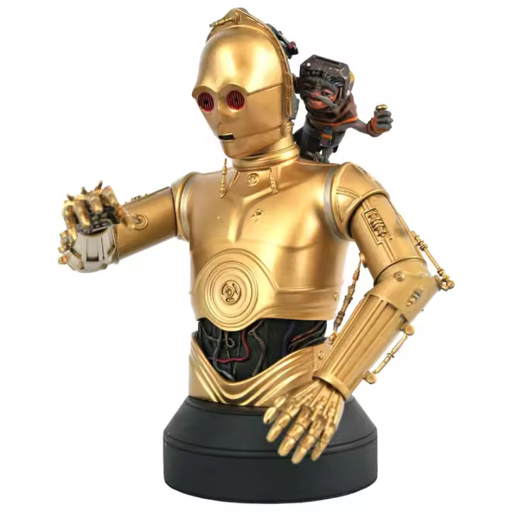 Busto C-3PO and Babu Frik Star Wars Episode IX 15cmFigura  Coleccionable - Idea de Regalo- Mercancia Oficial - Juguetes para Niños y Adultos - Movies Fans - Muñeco para Coleccionistas y Exposición - 1