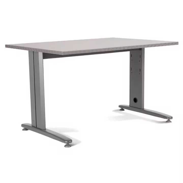 Rocada | Mesa Oficina Ancha para Teletrabajo | Estructura de Acero en L Gris | Robusta y Fácil Montaje | 140 X 80 Cm | Acabados en Gris - 1