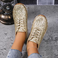 Zapatos De Mujer De Primavera Con Lentejuelas Bling Y Diseño Fashion Punta Redonda Antideslizantes Confortables Para Exterior Suela Gruesa - details 16