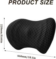 Cojín Lumbar ergonómico de Espuma viscoelástica, cojín Lumbar para Respaldo, cojín Lumbar para Asientos de Coche y sillas de Oficina (Negro) - details 1