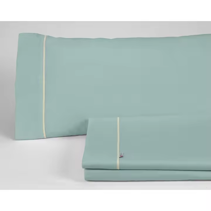 Juego de sábanas color aqua - Cama de 90 (3 piezas) - 100% algodón - 144 hilos. Gramage: 115 - Fijalo - 1
