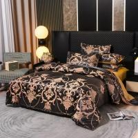 Conjunto De Cama De Lujo Jacquard Tamaño Rey Colcha De Edredón Con 2 Fundas Para Almohada (1 Funda Para Almohada Individual) Color Negro Floral Alta Calidad Poliéster 100% - details 9