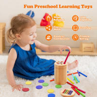 Juguetes De Madera Montessori Para Niños Edad Temprana Juego De Colores Y Formas Mejora El Desarrollo Motor Y Educativo - details 1