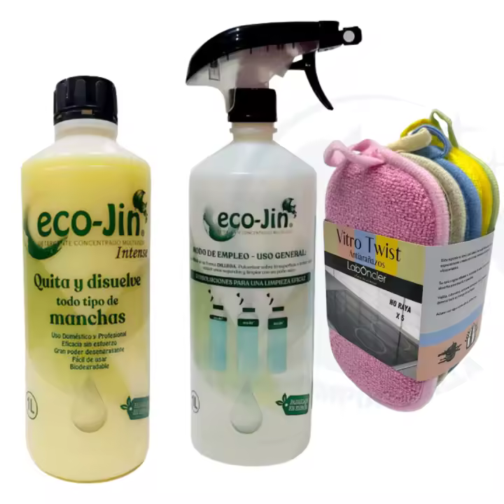 Ecojin INTENSE AMARILLO CITRICO MARSELLA + Pack Vitro Twist – Especial Limpieza de Vitrocerámica con Aroma a CITRICO. Quitamanchas Multiusos de Laboncler, Seguro para Todas las Superficies, con Estropajos Antirrayaduras PRODUCTO ORIGINAL DE LABONCLER - 1
