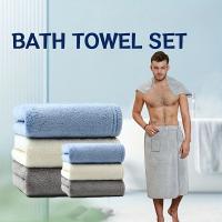 Conjunto De 2 Toallas De Baño Para Hombres De Seda Coral Absorbente Uso Doméstico Pueden Ser Usadas O Envolvidas Para Playa Y Camping - details 0