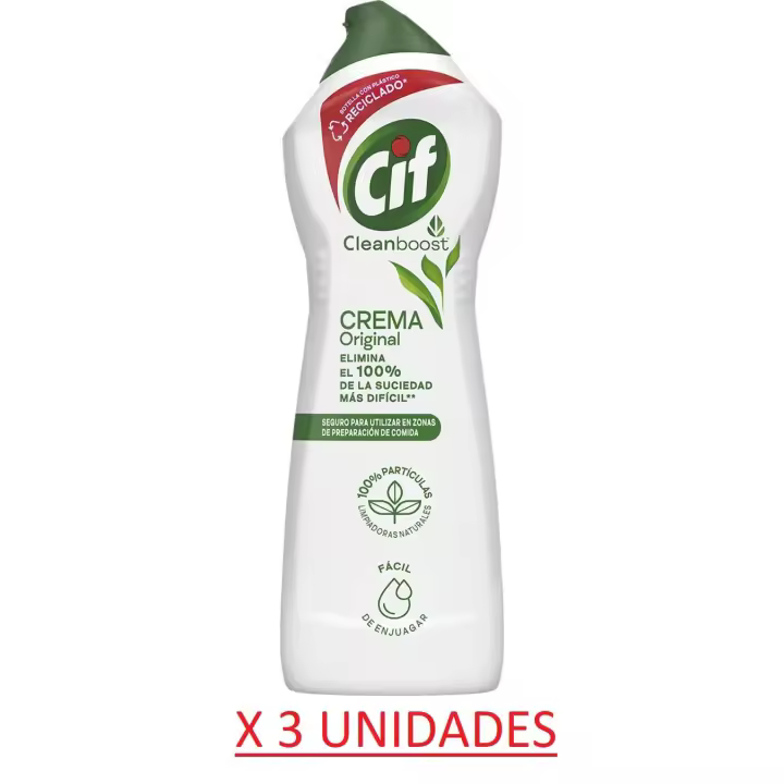 CIF Cleanboost limpiador multiusos blanco en crema Original botella 750 ml PACK 3 UNIDADES - 1