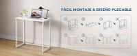 Mesa Escritorio Plegable, Compacto, Estable y Fácil de Montar, Mesa Ordenador para Casa Oficina y Cualquier Poco Espacio, Color Blanco, 80 x 46 x 74 cm - details 3