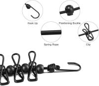 Tendedero de ropa flexible, portátil Tendedero con 13 bucles de posicionamiento Negro para acampar senderismo Viajes de Playa y Uso doméstico Seco (Negro púrpura) - details 1