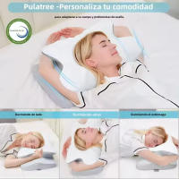 Almohada Orthopédica Pulatree Para Lado Espalda Y Estómago En Espuma De Memoria Antideslizante Contorno Cervical Para El Cuello Odorífera Y Libre De Olor - details 1