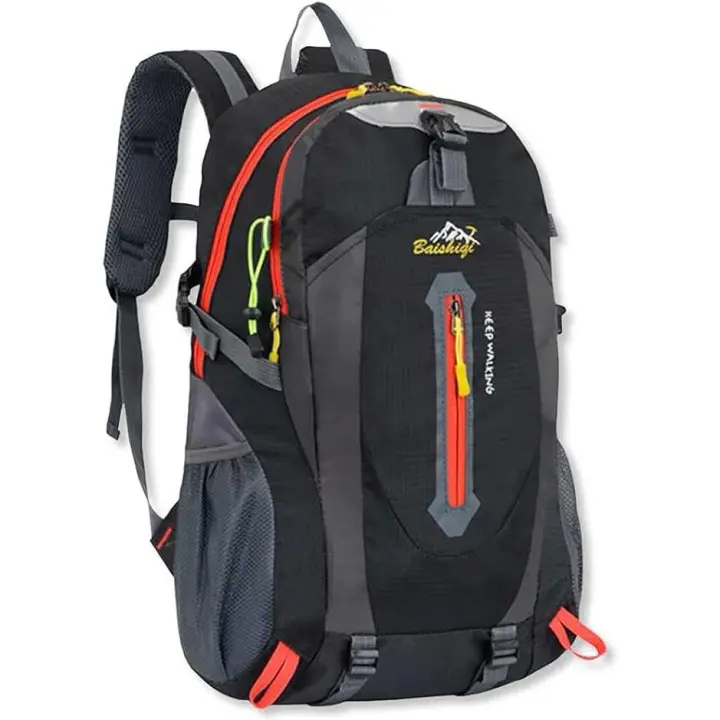 Mochila Impermeable 30 Litros Negra Multiples Bolsos de Senderismo Acampada Montaña para Hombres Mujeres - 1