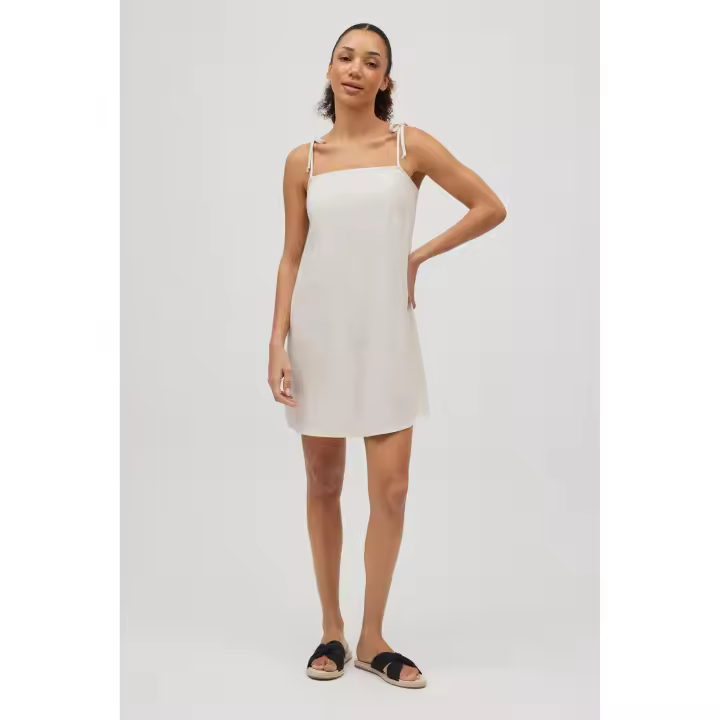 Ysabel Mora - Vestido corto recto con lino - 1
