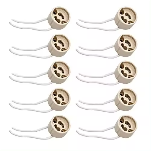 Portalámparas de cerámica G9, blanco, 10 piezas) - 1