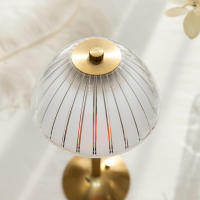 Lámpara De Mesa De Cristal Con Iluminación Tricromática Para Sala De Estar Y Dormitorio Luz Nocturna Sin Cable Protección Para Los Ojos Ajuste De Brillo Con Toque - details 4