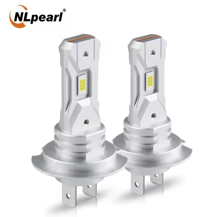 NLpearl 2Pcs Bombilla LED H7 Para Faros De Coche 12V 18000LM 60W Mini LED Sin Ventilador Luz Blanca 6000K Para Automóvil - 1