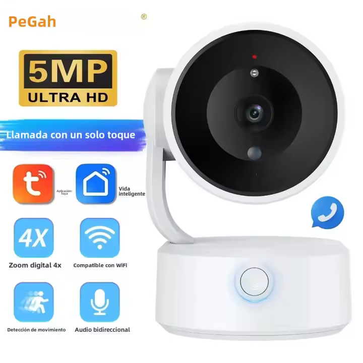 Monitor De Bebé Con Llamada Automática Y Cámara PTZ WiFi IP 5MP De Tuya Audio Bidireccional Seguridad CCTV Vigilancia Interior Y Exterior - 1