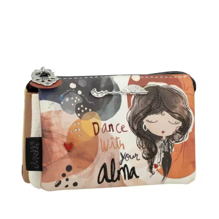 Monedero triple Anekke Alma - Monedero de mujer - Tres compartimentos independientes con cierre de cremallera - Bolsillo exterior trasero con cremallera - Ref. 40709-010 - Mide 12 x 8 x 4 cm - 1