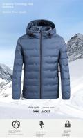 Chaqueta De Pato Acolchada Exterior Para Hombre Casual Con Capucha Impermeable Y Respirable Para Otoño E Invierno Cálida Y Ligera - details 0