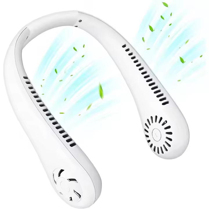 Ventilador de cuello colgante sin hojas, mini ventilador USB portátil, viento súper fuerte, viento natural silencioso, recargable - 1