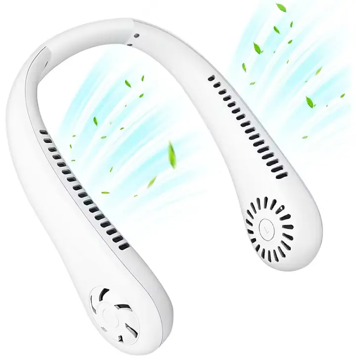 Ventilador De Cuello Colgando Sin Hojas, Mini Ventilador Portátil Usb, Súper Fuerte Viento, Silencioso Viento Natural, Recargable - 1