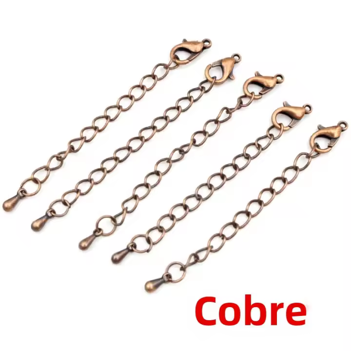 10pcs Cadenas De Extensión Para Collares DIY Con Cierre De Langosta Colores Dorado Y Plateado Tamaños 50-70mm Componentes De Joyería - 1