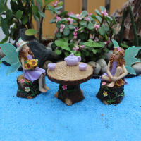Juego De Decoración De Jardín Tema De Té De Verano Paisaje Simulación De Fae De Flores Escultura De Resina Para Jardín Al Aire Libre - details 4