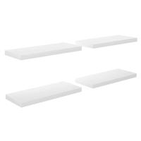 vidaXL Estante flotante de pared 4 uds MDF 60x23,5x3,8 cm Blanco brillante, negro brillante, gris brillante Mueble Almacenaje Estantería para Oficina, Estudio, Dormitorio Estantería/Librería/ mueble de Almacenamiento - details 5