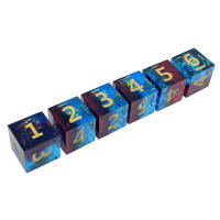 Set De 6 Poliedros Exquisitos En Resina Multicolor Retro Para Juegos De Mesa DND RPG TRPG Juguete Portátil Para Fiestas - details 0