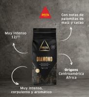 Delta Cafés - Café en Grano Diamond - 2 Paquetes de 1 Kg - Intensidad 12 - Mezcla de Granos de Café Tostados Arábica y Robusta - Altamente Aromático con Notas de Maíz y Cacao. FlavorName: Diamond; - details 2