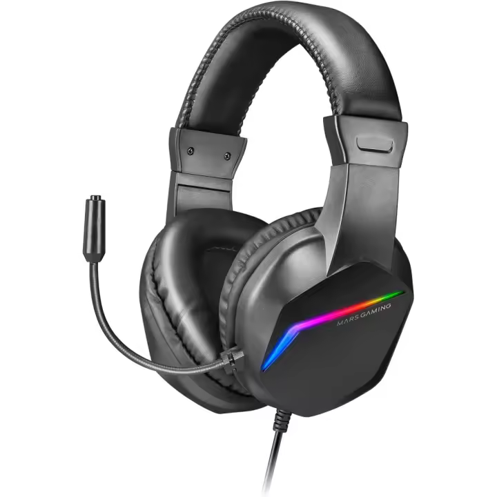 Auriculares Mars Gaming MH122 Negro - Sonido Impactante, Comodidad Extrema, Iluminación FRGB - 1