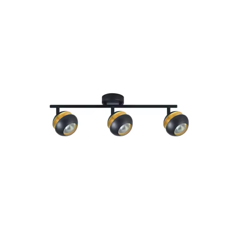 FABRILAMP Regleta Beethoven 3xgu10 Negro/Oro - Focos Articulables - 1