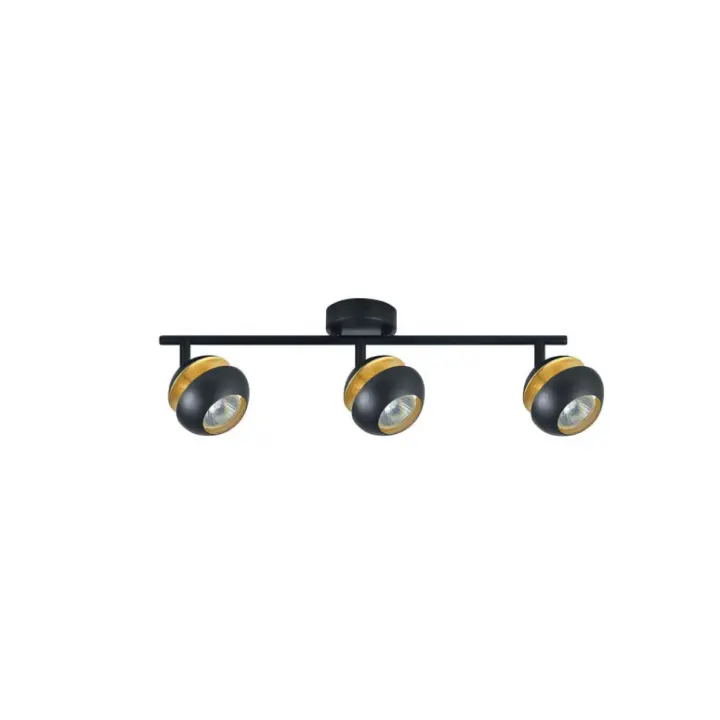 FABRILAMP Regleta Beethoven 3xgu10 Negro/Oro - Focos Articulables - 1