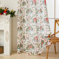 2PC Cortinas Navideñas Decorativas Para Sala De Estar Y Dormitorio Pantalla De Ventana Modernas De Poliéster Sin Cortina Doble - details 2