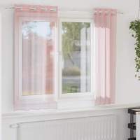 vidaXL Cortinas de gasa con ojales 2 uds 140x175 cm en color Rosa claro/Gris oscuro/orange y más | protección solar decorativa para ventanas hogar oficina dormitorio fácil de instalar - details 0