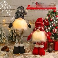 Muñeca Luminosa De Piernas Largas Sin Cara Con Pantalones Rayados Y Colgante De Santa Claus Figura De Navidad Para Decoración Del Hogar - details 18