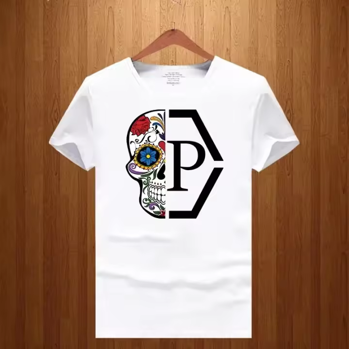 Camiseta De Manga Corta Para Hombres Y Mujeres Con Estampado De Medio Cráneo Y Flor Cuello Redondo Casual Transpirable Ligera Secado Rápido Protección Solar Sostenible Sin Arrugas Talla Regular - 1