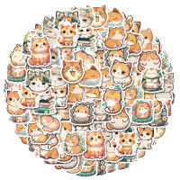 30pcs Pegatinas De Gato Naranja Grande Y Energetico Kawaii Para Decoración De Diarios Tazas Portátiles Y Scrapbooks Estilo Collage - details 0