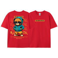 Camiseta De Algodón Para Hombre Y Mujer Con Patrón De Oso Moda Hip Hop Suelta Cómoda Transpirable Casual Oversized Para Parejas - details 15