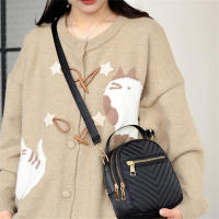 Bolso Bandolera Para Mujer Con Varios Bolsillos Y Pouch De Teléfono Móvil Color Sólido Bolso De Hombro Con Bordado En Cuadrícula Versátil - details 9