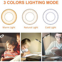 LED Luz Lectura con Clip [3 Colores y 10 Brillos] Flexo LED Escorio con Caliper 99.99% Bloque de Luz Azul Lámparas de Escorio, Lámpara Mesa parece Estudio Trabajo Ver (Adaptador Incluido) - details 4