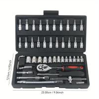 Kit De Herramientas De Reparación De Coche 46pcs Juego De Destornilladores De 1/4 Pulgada Conjunto De Llaves De Fijación Y Herramientas De Auto Reparación Para Mecánicos - details 3