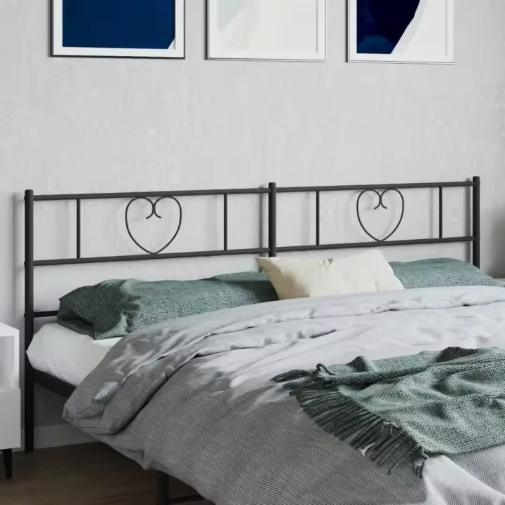 vidaXL Cabecero de metal negro 200 cm - 1
