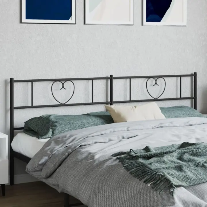 vidaXL Cabecero de metal negro 200 cm - 1