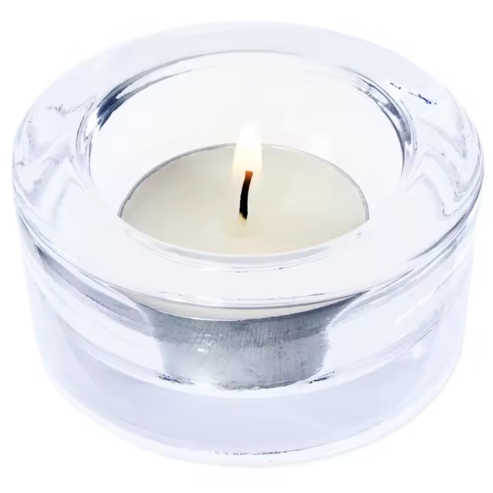 Portavelas Redondo de Cristal para Vela | Protege tus Muebles y Añade Elegancia | 7cm de Diámetro x 3,3cm de Altura | Diseño Chic - 1