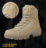 Botas De Táctica Desértica Para Hombres Zapatos De Senderismo Con Cubierta Alta Impermeables Y Seguridad Anteojos De Trabajo - details 4