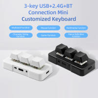 Teclado Pequeño MK321-Pro Con 3 Teclas Mechañicas Azules USB+2.4G+BT Para Oficina Juego Multimedia Personalizado - details 12