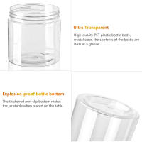 Jars De Almacenamiento 12pcs 30-150ml Vacíos Con Tapa Clara De Cosméticos Contenedor Refillable De Balm Botella De Viaje De Plástico - details 5