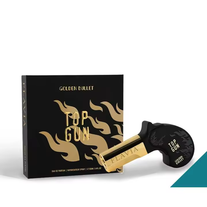 Perfume árabe de hombre FLAVIA Top Gun Gold Bullet  100ml,Fragancia masculina amaderada, lujosa, original,  Colonia de hombre novedad - 1