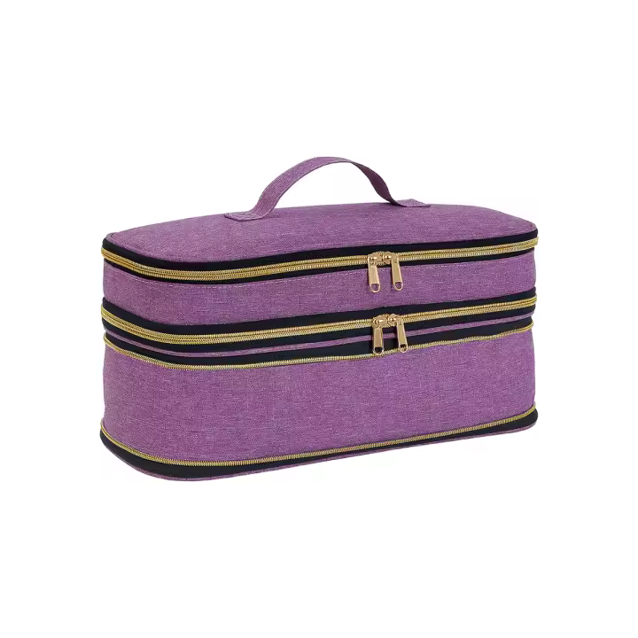 Estuche De Viaje Para Secador De Pelo Y Rizador De Pestañas Bolsa De Almacenamiento Portátil Y Expansible De Doble Capa Para Uso Multifuncional Material De Poliéster - 1