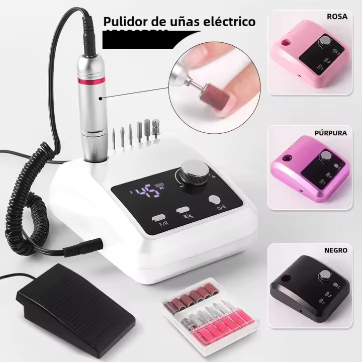 Taladro Eléctrico Profesional Para Uñas 45000 RPM Con Pantalla HD Y Diseño De Plástico Herramienta De Manicura Eléctrica - 1